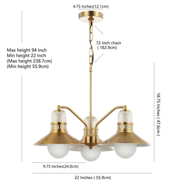 Colin Adjustable Iron/Glass Retro Hurricane LED Pendant